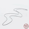 Anti-Tarnish Rhodium Plated 925 Sterling Silver Chain Necklaces STER-F039-45cm-02P-3