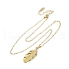 Leaf 304 Stainless Steel Pendant Necklaces NJEW-M096-17G-2