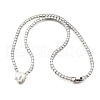 Brass Pave Clear Cubic Zirconia Tennis Necklaces NJEW-K287-02P-4