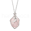 304 Stainless Steel Empty Macrame Pouch Star Moon Pendant Cable Chain Necklace Making NJEW-JN05277-01-2