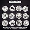 Unicraftale 12Pcs 12 Style 201 Stainless Steel Pendants STAS-UN0033-05-4