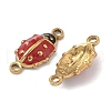 304 Stainless Steel Enamel Ladybug Connector Charms STAS-U056-01G-3