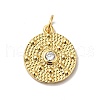 Rack Plating Brass Micro Pave Clear Cubic Zirconia Pendants KK-H431-21G-1