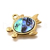 304 Stainless Steel Pave Natural Paua Shell Pendants STAS-C122-21E-01G-2