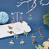 28Pcs 14 Styles Mixed Gemstone Chip European Dangle Charms PALLOY-AB00058-5