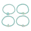 Fish/Turtle/Crab/Starfish Glass Summer Bracelets BJEW-JB10206-1