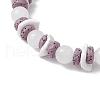 Round Natural White Jade Beads Stretch Bracelets BJEW-JB11818-02-3