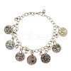 Vintage Style Alloy Coin Tassel Anklets for Women FS-WGA8430-07-1