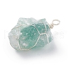 3Pcs 3 Styles Rough Raw Natural Rose Quartz & Quartz Crystal & Green Aventurine Big Pendants PALLOY-JF01391-5