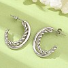 304 Stainless Steel Twist C-Shaped Stud Earrings EJEW-Z098-17P-2