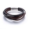 Leather Cord Multi-strand Bracelets BJEW-G603-39P-1