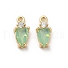 Brass Micro Pave Cubic Zirconia Pendants KK-P301-02G-02-1