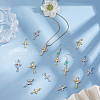 16Pcs 4 Styles Rack Plating Brass & Cubic Zirconia Pendants KK-HS0001-13-5