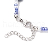 Natural Blue Aventurine(Dyed & Heated) Chip & Resin Evil Eye & Glass Seed Beaded Anklets for Women AJEW-AN00694-4