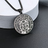 201 Stainless Steel Pendant Necklaces with Alloy Box Chain WGA45A6-15-1