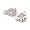 Initial Letter Brass Micro Pave Cubic Zirconia Pendants ZIRC-F008-Q-2