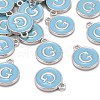Platinum Plated Alloy Enamel Charms X-ENAM-S118-04G-P-4