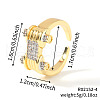 Brass Micro Pave Clear Cubic Zirconia Cuff Rings RC6141-1-3