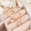 Brass Micro Pave Clear Cubic Zirconia Leverback Earrings EJEW-K300-05G-3
