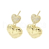 Rack Plating Real 18K Gold Plated Brass Micro Pave Cubic Zirconia Dangle Stud Earrings EJEW-F331-08G-02-1