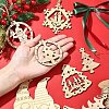 20Pcs 10 Styles Christmas Theme Undyed Wood Big Pendants WOOD-YW0001-25-4