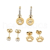 304 Stainless Steel Rhinestone Paw Print Earring Sets EJEW-Z098-24G-4