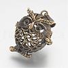 Brass Cage Pendants KK-D528-02AB-1
