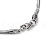 304 Stainless Steel Flat Snake Chain Necklaces for Women NJEW-D058-05P-3