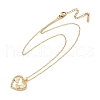 Heart Brass Micro Pave Cubic Zirconia Pendant Neckalces for Women NJEW-C076-02G-4