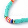 Handmade Polymer Clay Heishi Beads Necklaces NJEW-JN02721-5