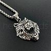 Wolf Pendant Punk Vintage Stainless Steel Necklace Jewelry Accessories UI3792-1