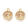 Brass Micro Pave Cubic Zirconia Charms KK-N263-81G-1