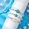 3Pcs 3 Styles Round Acrylic & Glass Beaded Stretch Bracelet Sets BJEW-JB10730-01-3