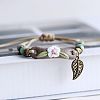 Adjustable Handmade Porcelain Flower Beads Braided Beads Bracelets WGFB2A7-01-1