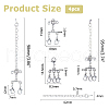 4 Pcs Alloy Chain Extender with Lobster Claw Clasps FIND-WH0126-552-2