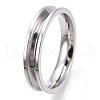 201 Stainless Steel Grooved Finger Ring Settings STAS-WH0039-11C-P-2