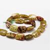 Rectangle Natural Dragon Blood Jasper Beads Strands G-K072-02D-2