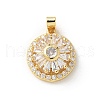 Brass Micro Pave Clear Cubic Zirconia Pendants ZIRC-D276-01G-F-1