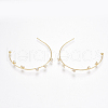 Brass Cubic Zirconia Stud Earrings KK-S350-062G-2