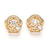 Brass Micro Pave Cubic Zirconia Charms KK-N261-91G-1
