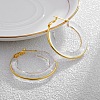 Brass with Transparent Resin Hoop Earrings EJEW-Q391-27G-1