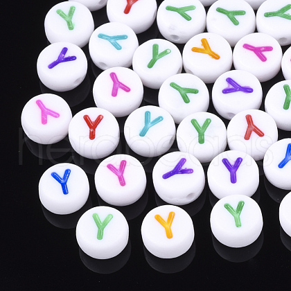 Initial Acrylic Beads OACR-E001-20Y-1