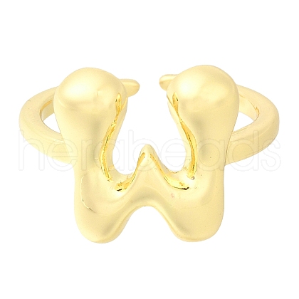 Rack Plating Brass Open Cuff Rings RJEW-S394-01G-W-1