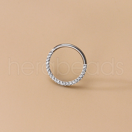 G23 Stainless Steel Micro Pave Clear Cubic Zirconia Cartilage Earrings WG72C09-04-1