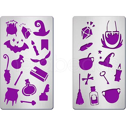 Fingerinspire 2Pcs 2 Style 304 Stainless Steel Cutting Dies Stencils DIY-FG0001-95-1