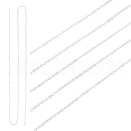   925 Sterling Silver Flat Cable Chains STER-PH0002-12-1