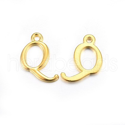 Golden Plated Alloy Letter Pendants PALLOY-J718-01G-Q-1