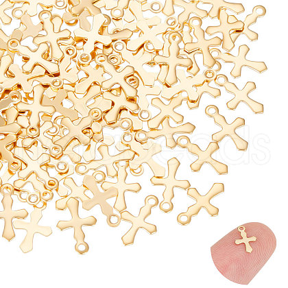 Unicraftale 100Pcs 304 Stainless Steel Tiny Cross Charms FIND-UN0004-03-1