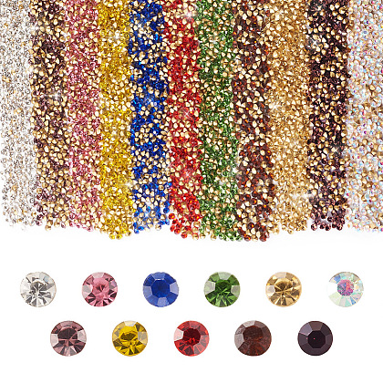 Fashewelry About 5500Pcs 11 Colors Glass Pointed Back Rhinestone RGLA-FW0001-04-1