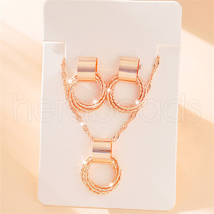 Ring Alloy Pendant Necklaces & Stud Earrings Sets FS-WG7C915-04-1